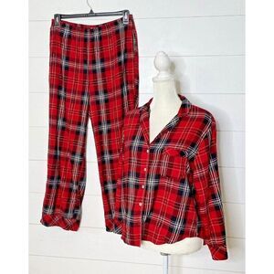 Victoria's Secret Red Plaid Flannel Pajama Set